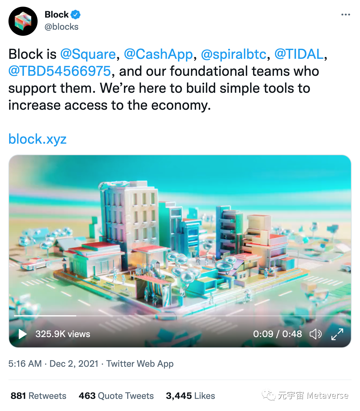 大新闻！硅谷支付巨头Square官宣改名Block，全面进军元宇宙